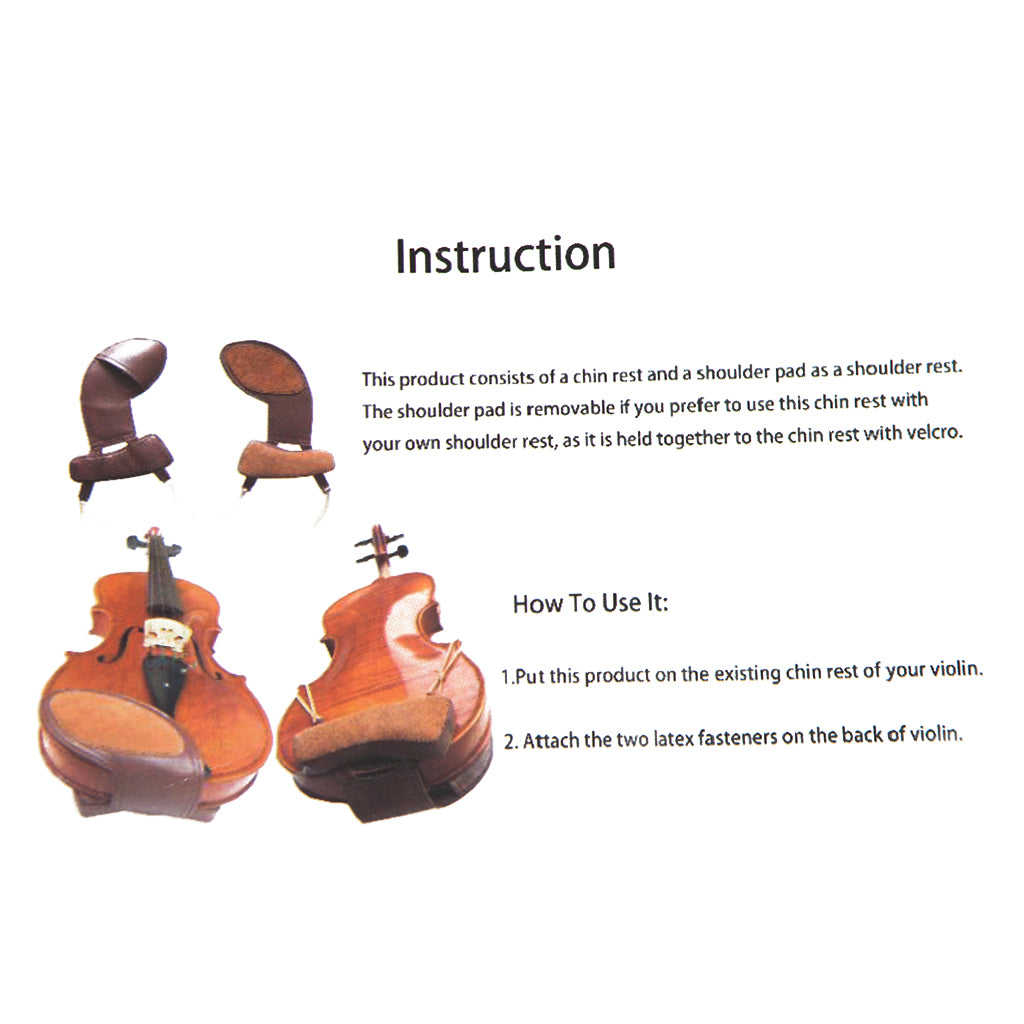 NAOMI Violin Shoulder Rest 4/4 Violin Sheep Leather Shoulder Rest Brown Color For 4/4 Violin