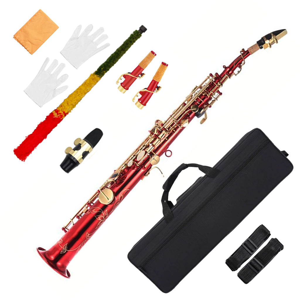 NAOMI Straight Bb Soprano Saxophone Brass Silver Plated B Flat Sax