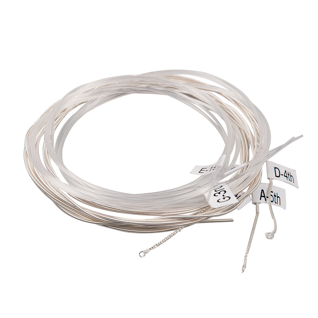 NAOMI Original Alice Strings AC130 Clear Nylon Classical Guitar Strings (.0285-.044) Hard Tension Silver-Plated Copper Winding