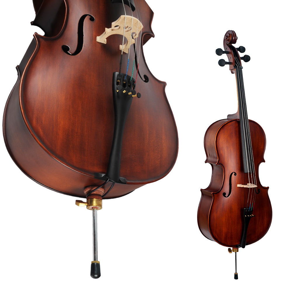 NAOMI Handmade Advanced 4/4 3/4 1/2 1/4 1/8 Size Cello Acoustic Cello W/Gig Bag Brazilwood Cello Bow Bridge