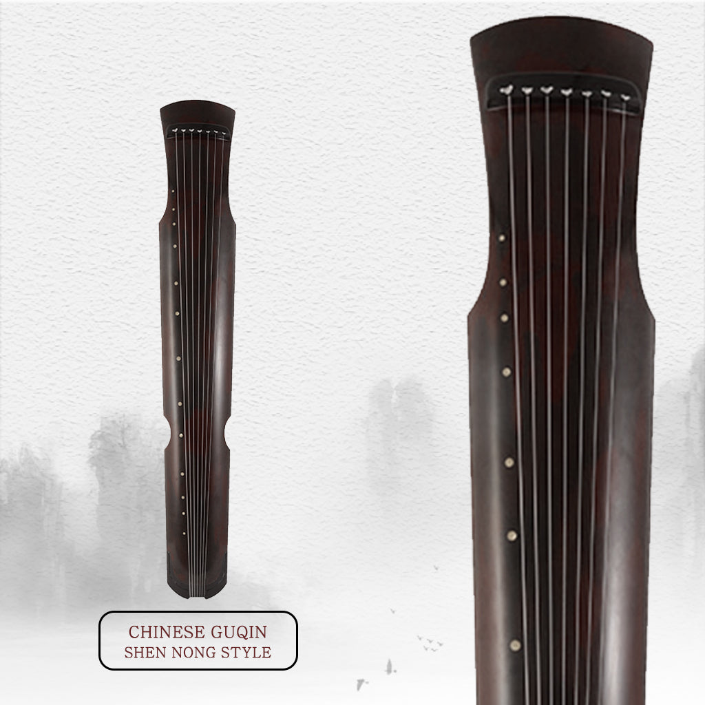 NAOMI Exquistite Paulownia Wood Guqin Zither Chinese 7 String Instrument Steel String With Nylon Cover Shen Nong Style Qin