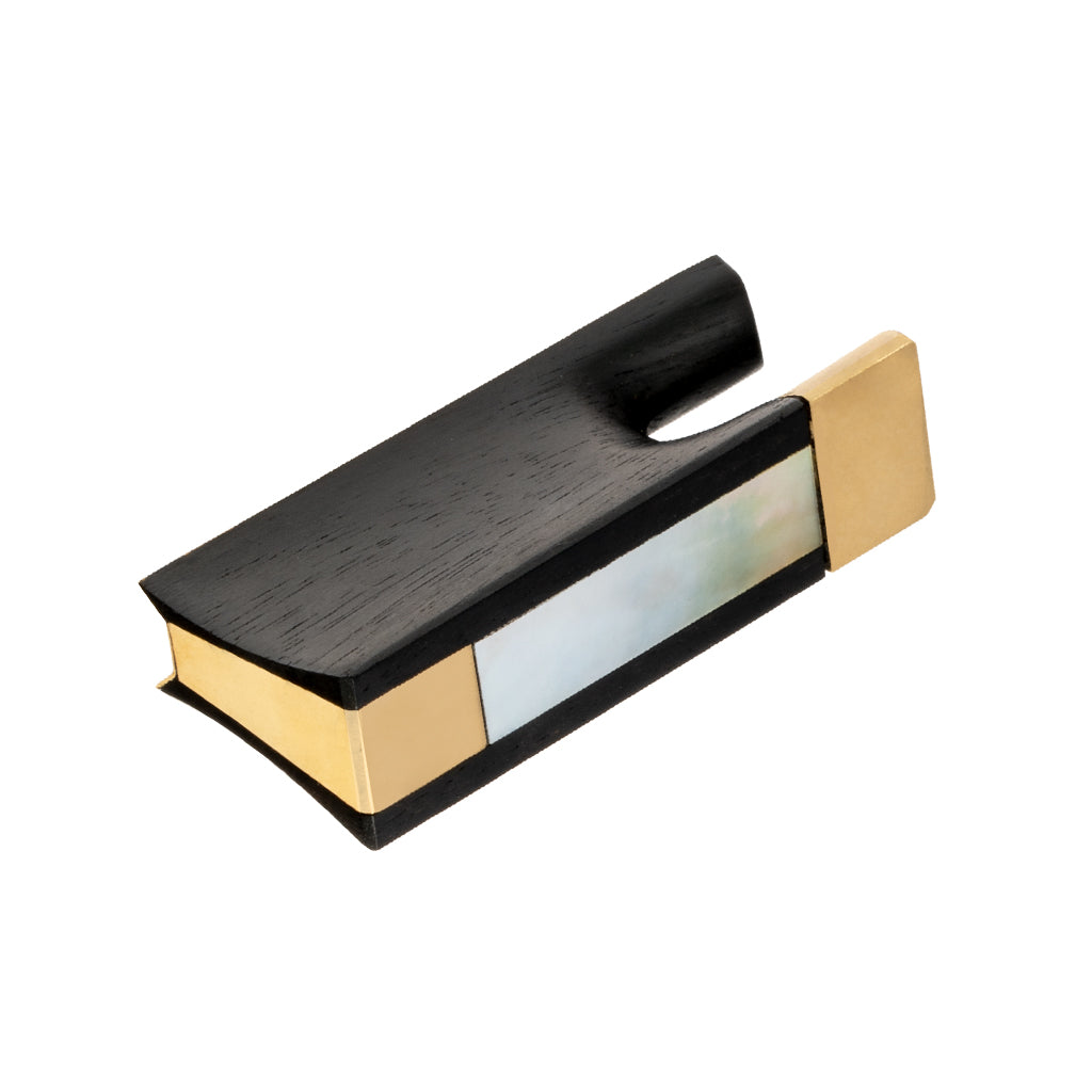 NAOMI 4/4 Ebony Vioin Bow Frog With Brass Mounting Full Lined Fiddle Bow Frogs