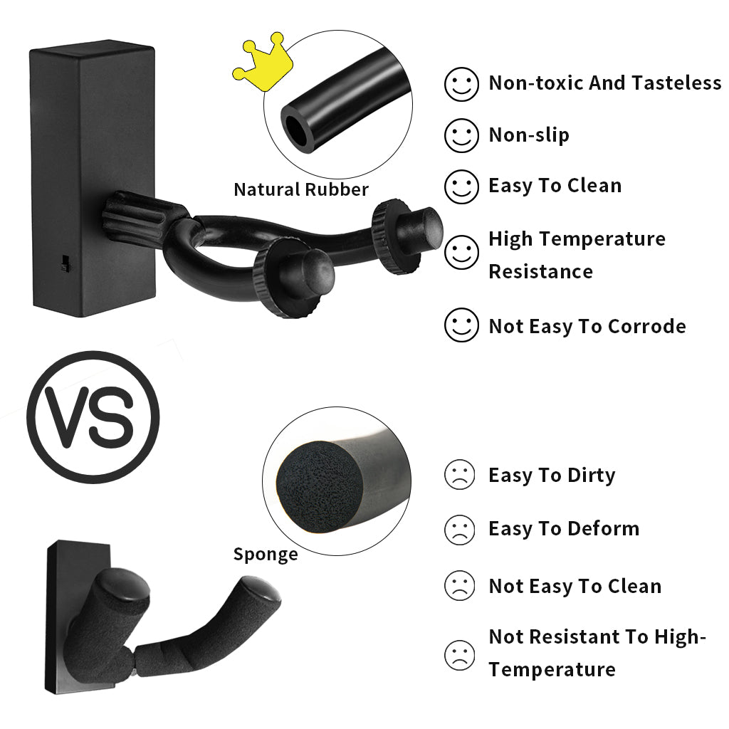 NAOMI Multiple Guitar Wall Mount Hanger Blue LED Light Display GF-Nylon66 Base Rubber Hook