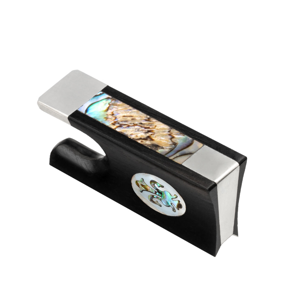 NAOMI Oval Shell Inlay Ebony Frog Violin Bow Parts 4/4 Violin Fiddle Bow Frog Luthier DIY Violin/Viola/Cello Bow Parts