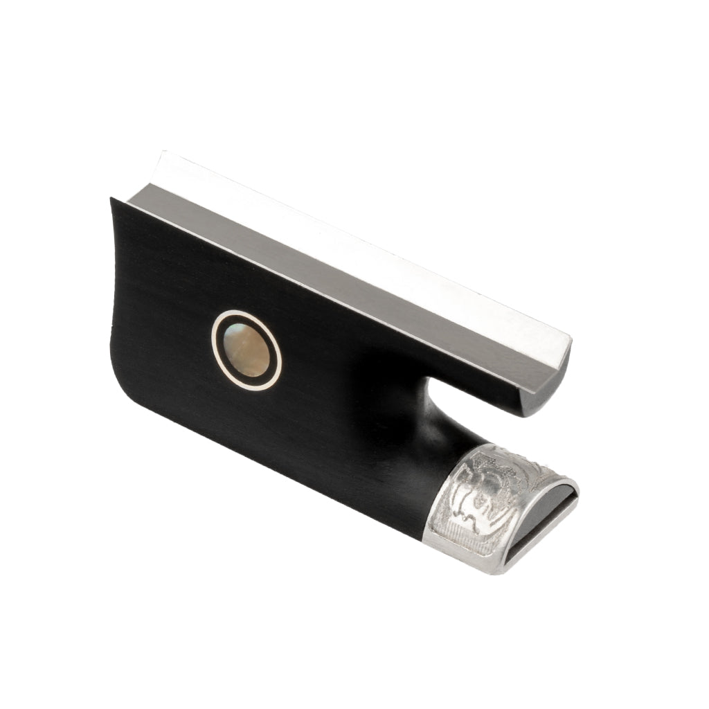 NAOMI Ebony Carved  Frog For Pernambuco Cello Bow Cupronickel Part Handmade