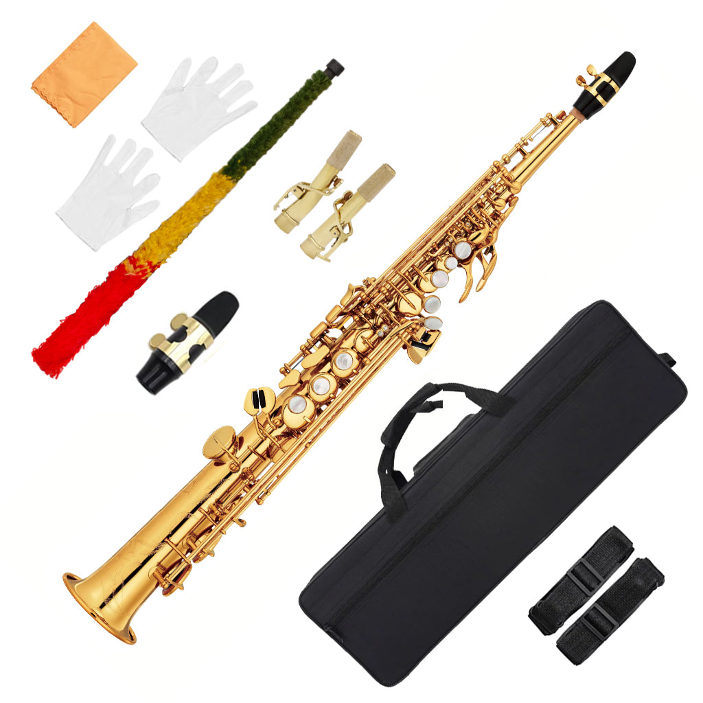 NAOMI Straight Bb Soprano Saxophone Brass Silver Plated B Flat Sax