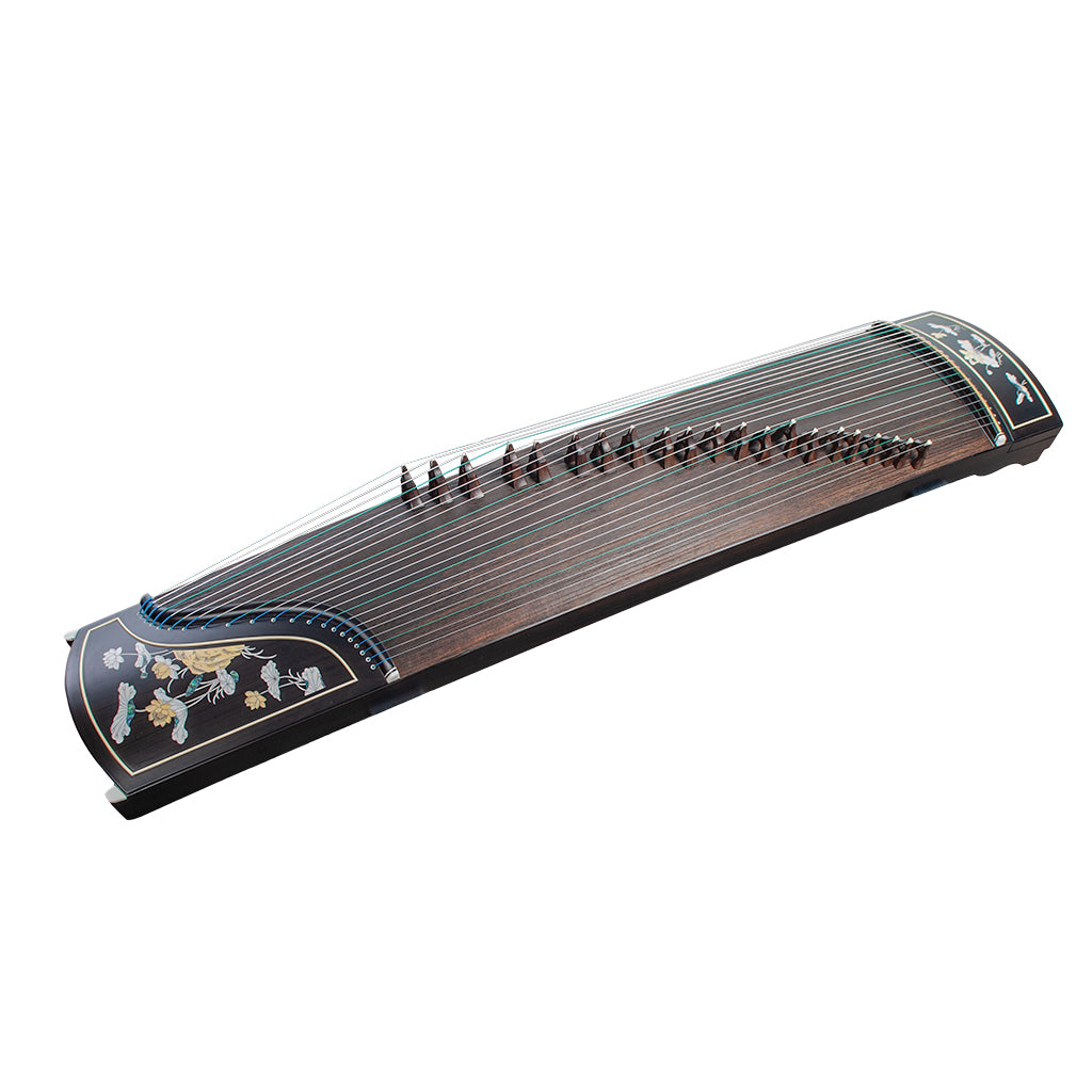 NAOMI  Advanced Chinese Zither 21 String Black Sandalwood Guzheng Instrument Gu Zheng Chinese Harp