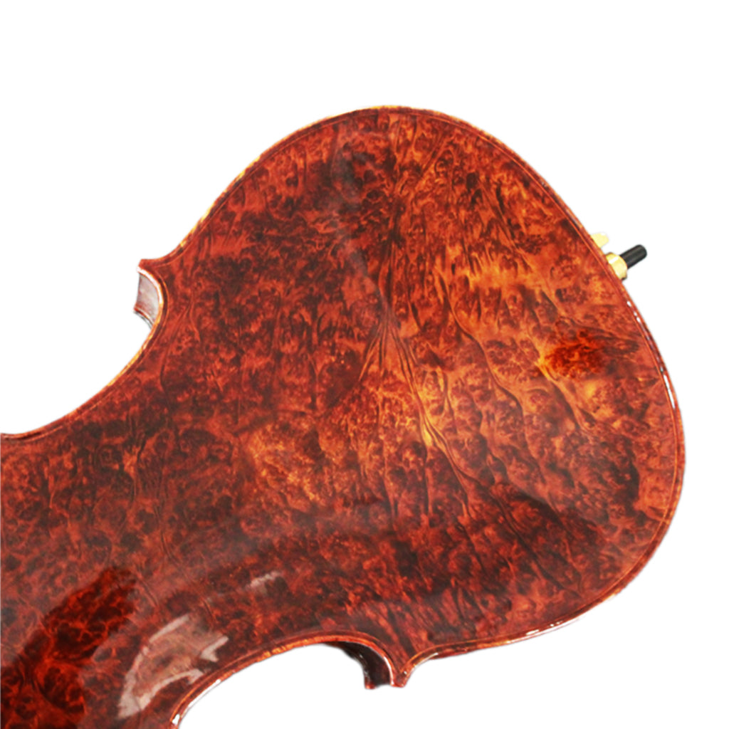 NAOMI Advanced Shellac Varnish Hand Carved Nice Bird Eye Maple Stradi Style Cello Acoustic Violonchelo 4/4 Size W/Bow Bag Wheeled Case