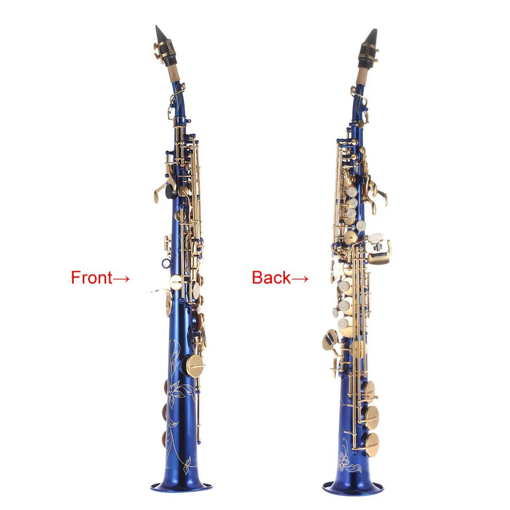 NAOMI Straight Bb Soprano Saxophone Brass Silver Plated B Flat Sax