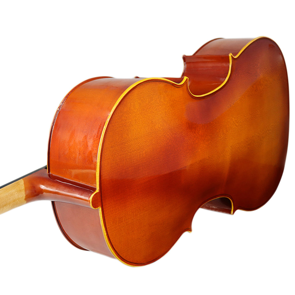 NAOMI 4/4 3/4 1/2 1/4 1/8 Size Solid Cello Spruce Top Face Board Maple Back Brazilwood Bow Rosin Gig Bag + Carry Cello Case