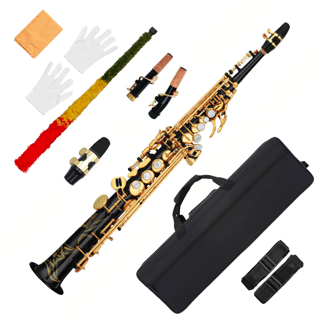 NAOMI Straight Bb Soprano Saxophone Brass Silver Plated B Flat Sax