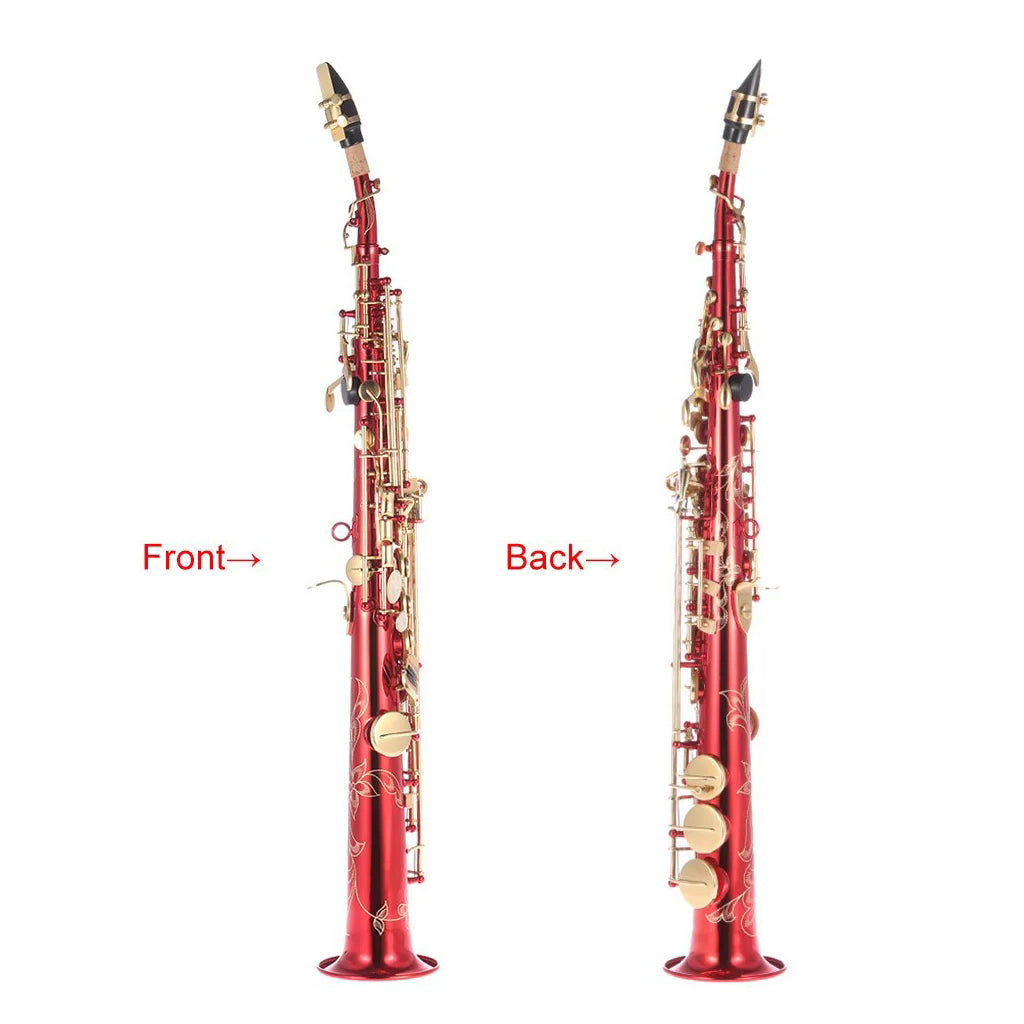 NAOMI Straight Bb Soprano Saxophone Brass Silver Plated B Flat Sax