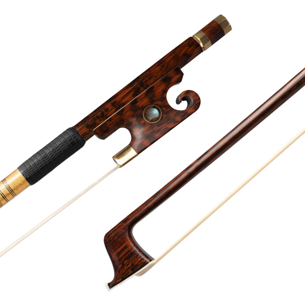 NAOMI Selected Snakewood Violin Bow Full Size Fiddle Bow W/ Snail Design Snakewood Frog