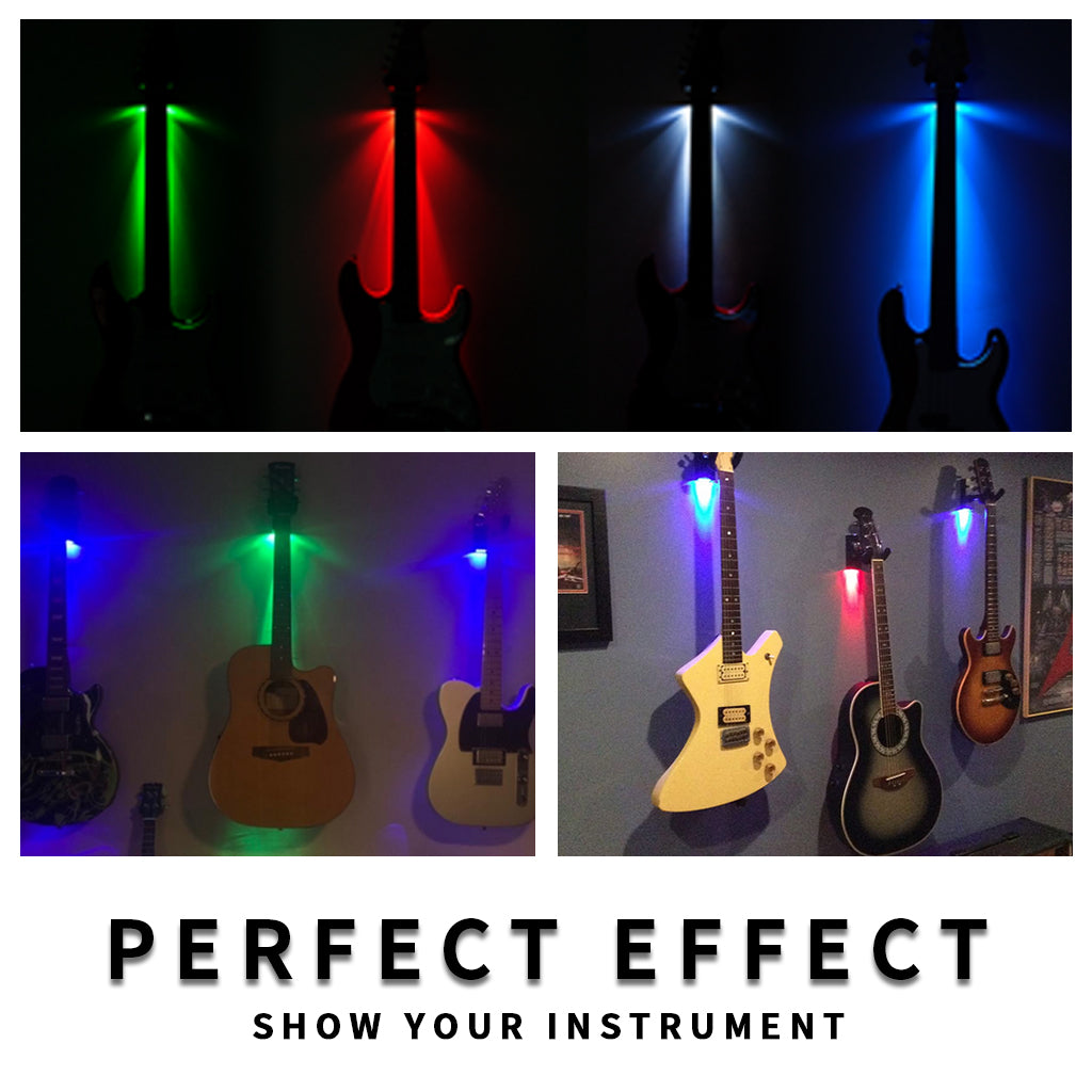 NAOMI Green Color Bulb LED Light Hanger Multiple Guitar Wall Mount Holder 5KG Load-bearing