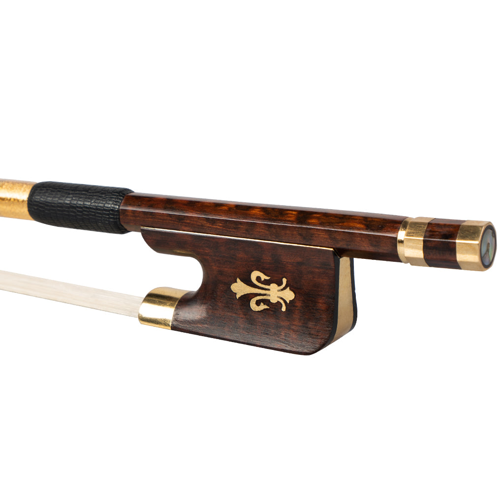 NAOMI Selected Snakewood Cello Bow 4/4 Cello Bow With Snakewood Frog w/ Fleur de Lis Snakewood Frog