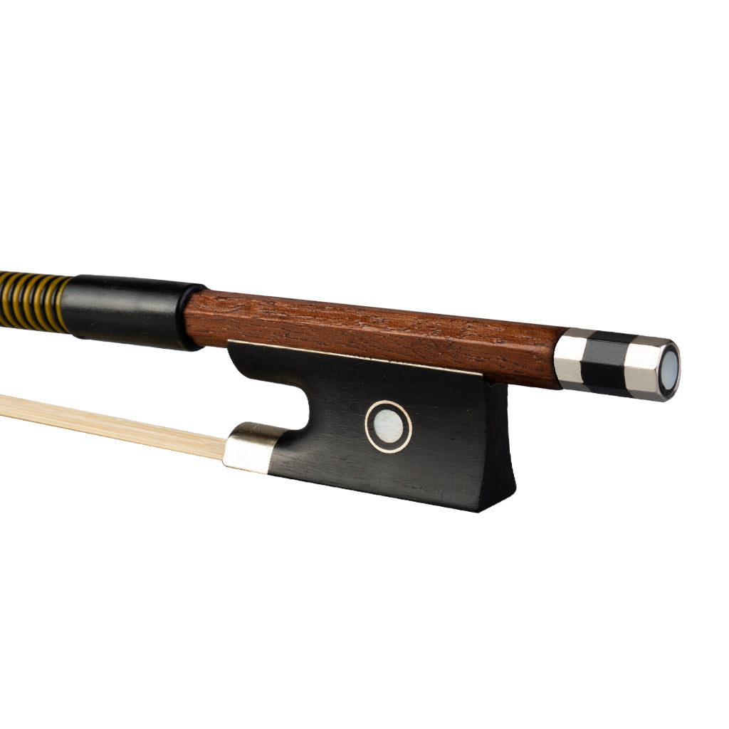 NAOMI Violin Bow Brazilwood Bow Round Stick Plastic Lapping White Mongolia Horsehair Student Bow