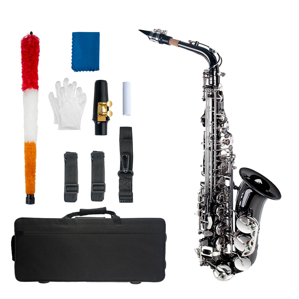 NAOMI Saxophone Sax Eb Alto E Flat Brass Carved Pattern on Surface Abalone Shell Button