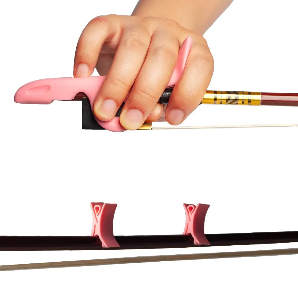 Bowpet Violin Bow Grip Correcting Universal 1/8-4/4 Violin Hold Bow Posture Corrector Beginner Fingers Plus 2 Bow Stoppers SET