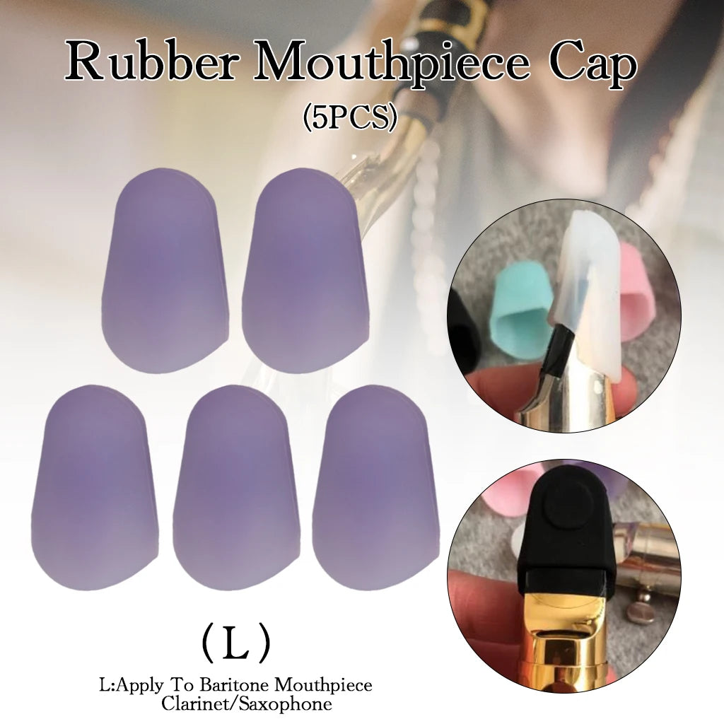 NAOMI 5pcs Durable Rubber Metal Mouthpiece Cap Ligature Bakelite Mouthpiece Large Size Apply To Baritone Saxophone/Clarinet