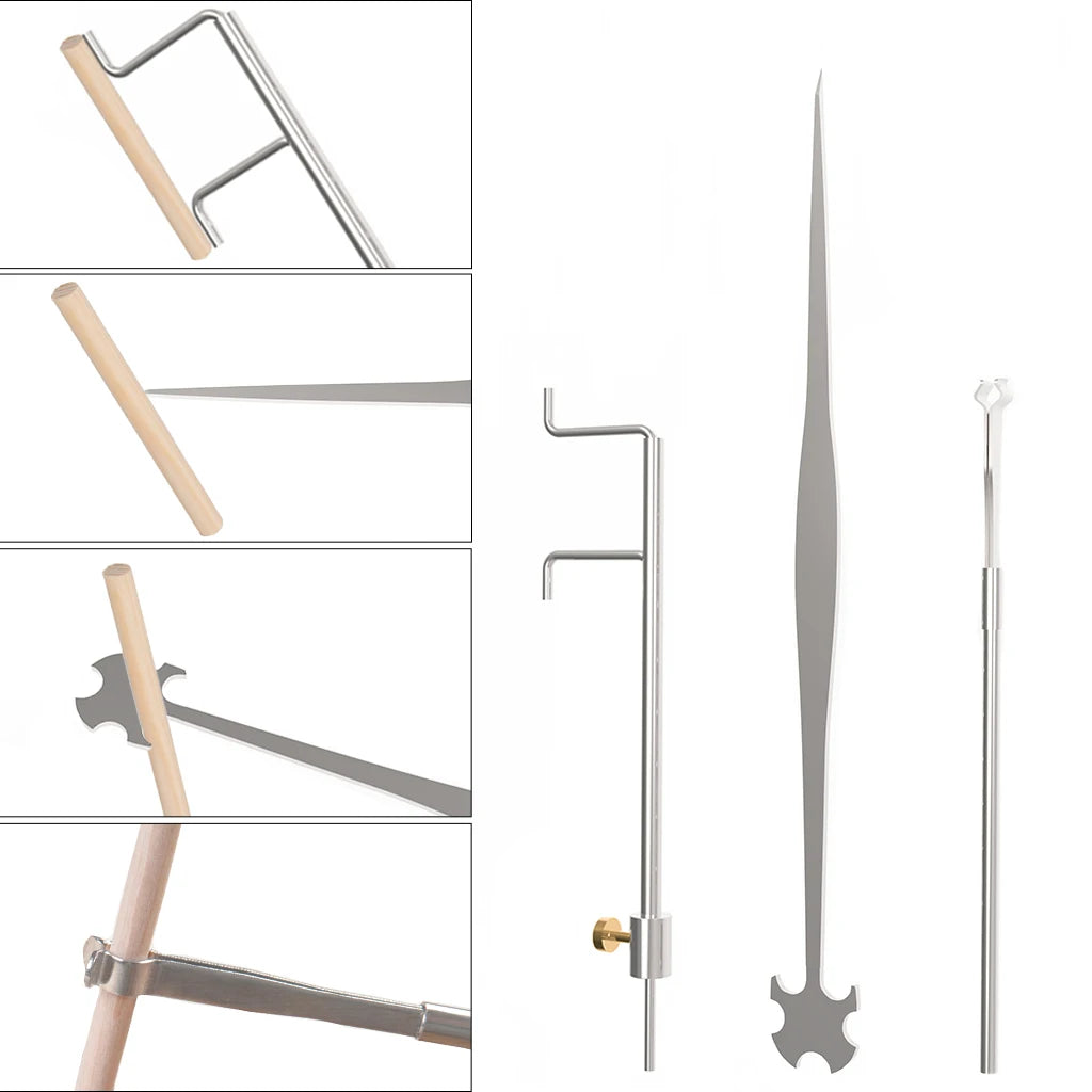 NAOMI Acoustic Cello Sound Post Gauge Tool DIY Luthier Chrome-Plated Cello Sound Post Gague Luthier Making Repair Tools SET