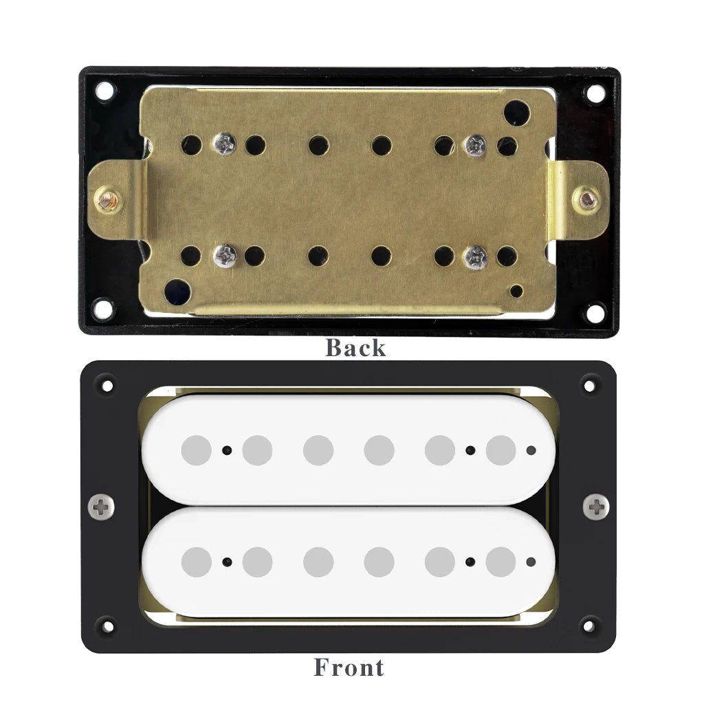 NAOMI Humbucker Neck Pickup 50mm Pole Spacing Ceramic Magnet High Output w/Black Cover Frame For LP SG Style Electric Guitar
