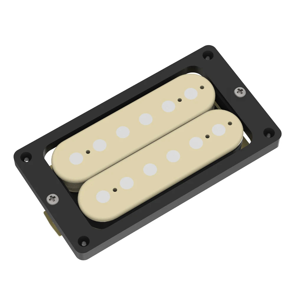 NAOMI 2pcs Electric Guitar Humbucker Pickups Double Coil Guitar Bridge Pickup&Neck Pickups Set Cream w/Black Pickups Cover Frame