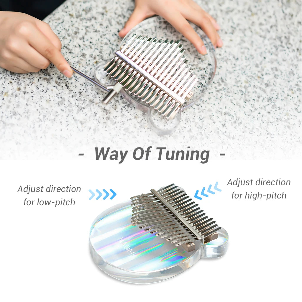 NAOMI Thumb Piano Rainbow Clear Kalimba Arcylic 17 Keys Kalimba Portable Finger Piano W/ Tuning Hammer Hard Case