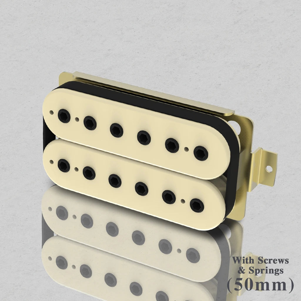 NAOMI Ceramic Electric Guitar Neck Pickup Double Coil Humbucker Pickups w/ 12 Adjustable Hexagonal Screw Pole Pieces