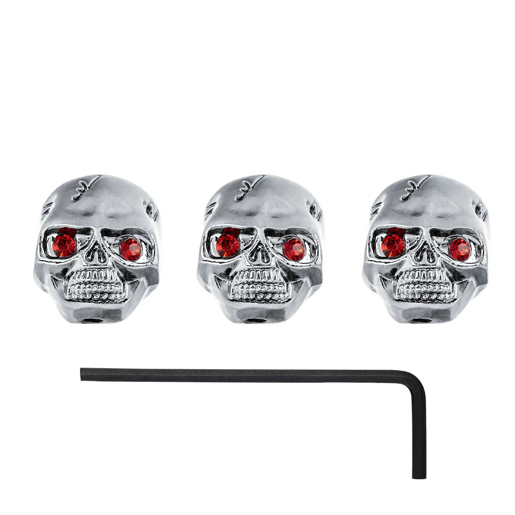NAOMI 3pcs Skull Head Volume Tone Control Knobs Buttons With Allen Wrench For Electric Guitar Replacement Parts And Accessories
