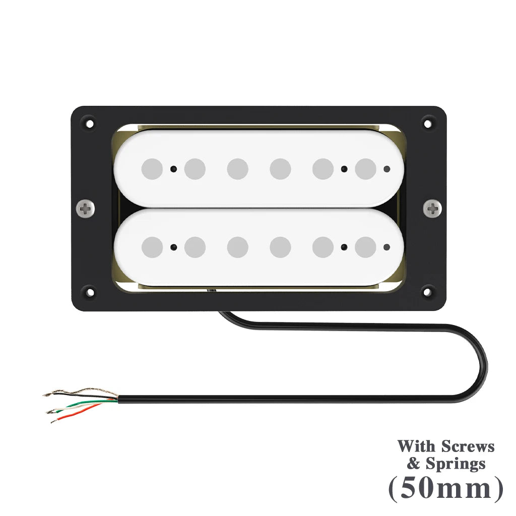 NAOMI Humbucker Neck Pickup 50mm Pole Spacing Ceramic Magnet High Output w/Black Cover Frame For LP SG Style Electric Guitar