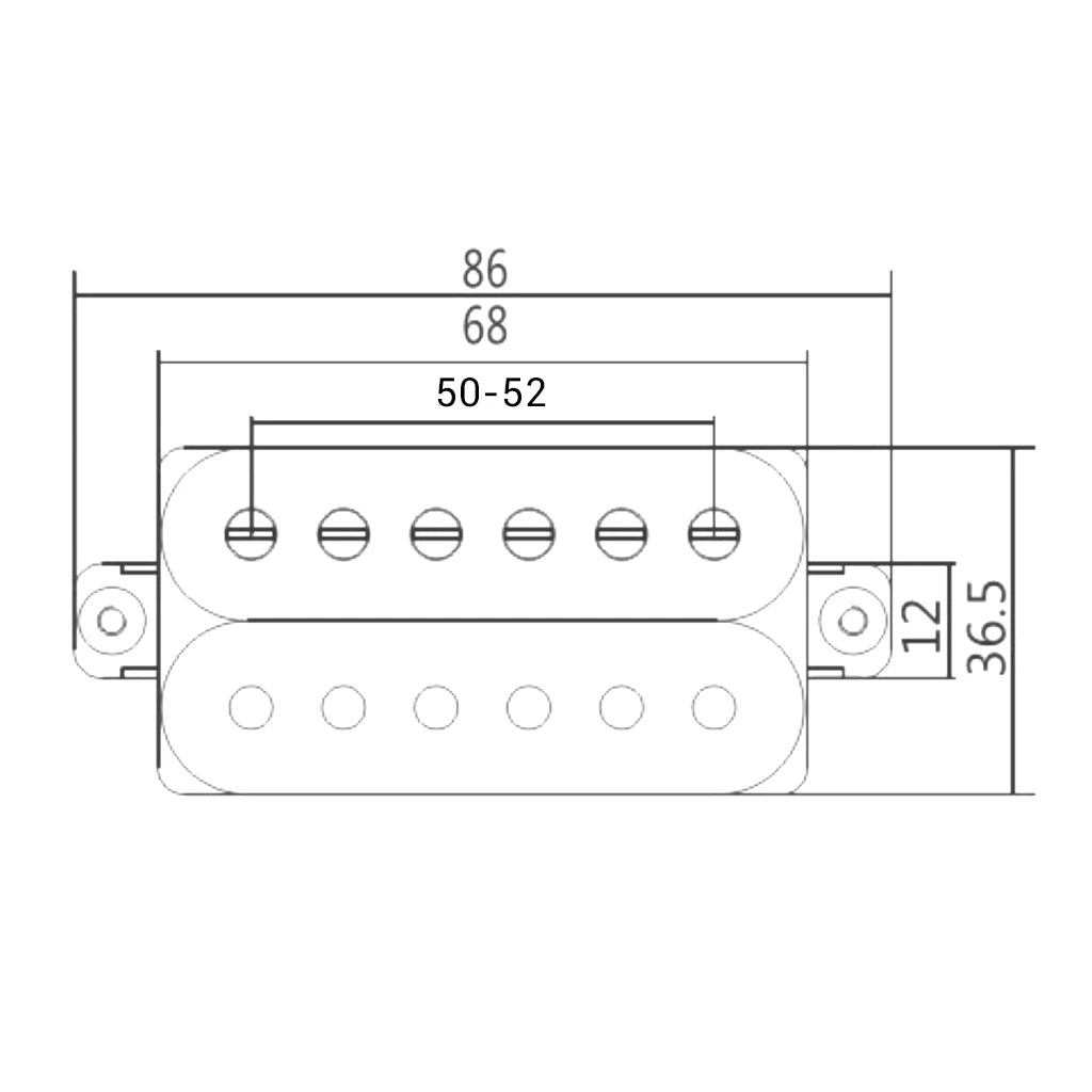 NAOMI Electric Guitar Humbucker Pickups Double Coil Guitar Bridge Pickup 52mm Pole Spacing Ceramic Magnet Plastic Bobbin