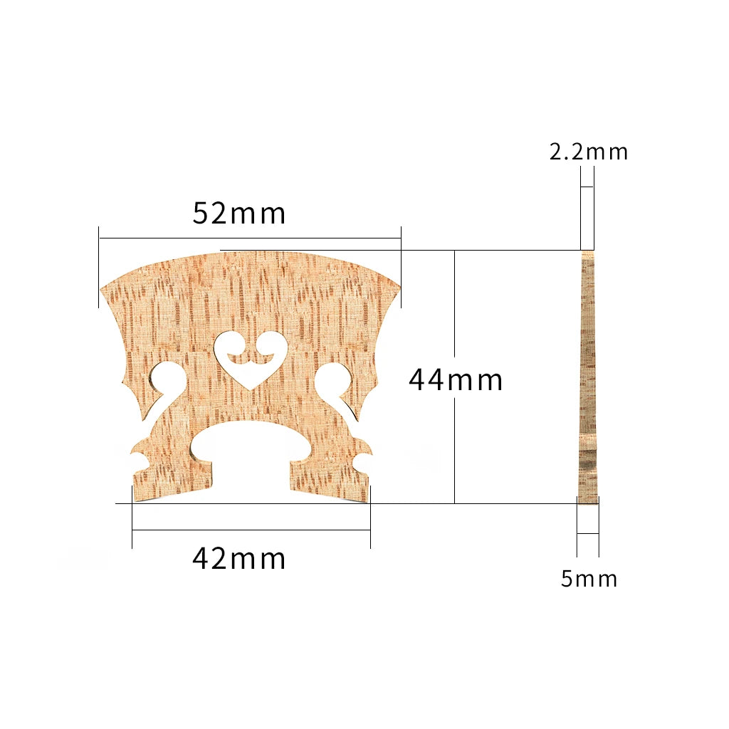 NAOMI Select Figured Violin Bridge Unslotted Semi Finished Bridge Air Dried AA Grade Maple With E Ebony Insert
