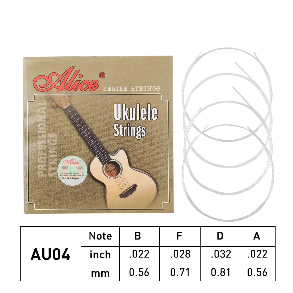 NAOMI Alice AU04 Ukulele Strings Set .022 .028 .032 .022 Strings Gauge Clear Nylon Replacement