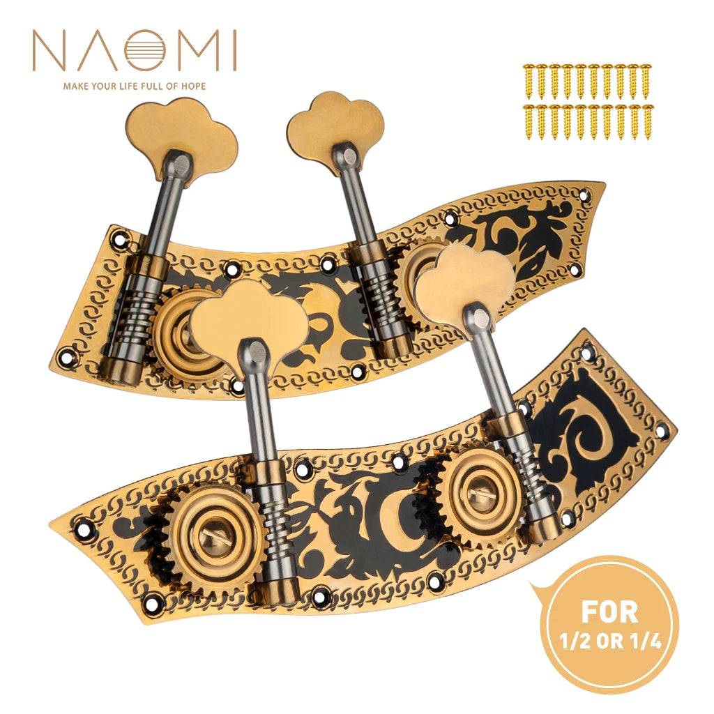 NAOMI Double Bass Tuning Pegs Tuner Set Dual Tuner Plate/Single Tuner/German Style Bass Tuner ContraBass Machine Head