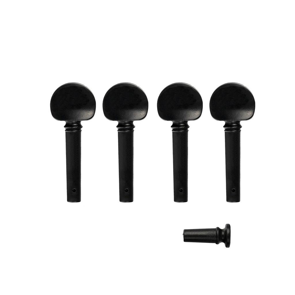 NAOMI 4/4 3/4 1/2 1/4 1/8 Violin Plastic Violin Tailpiece Set Including Tailpiece+Chinrest+Endpin+Tail Gut+4 Tuning Pegs SET