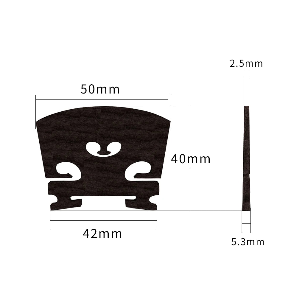 NAOMI Select Figured Violin Bridge Unslotted Semi Finished Bridge Air Dried AA Grade Maple With E Ebony Insert