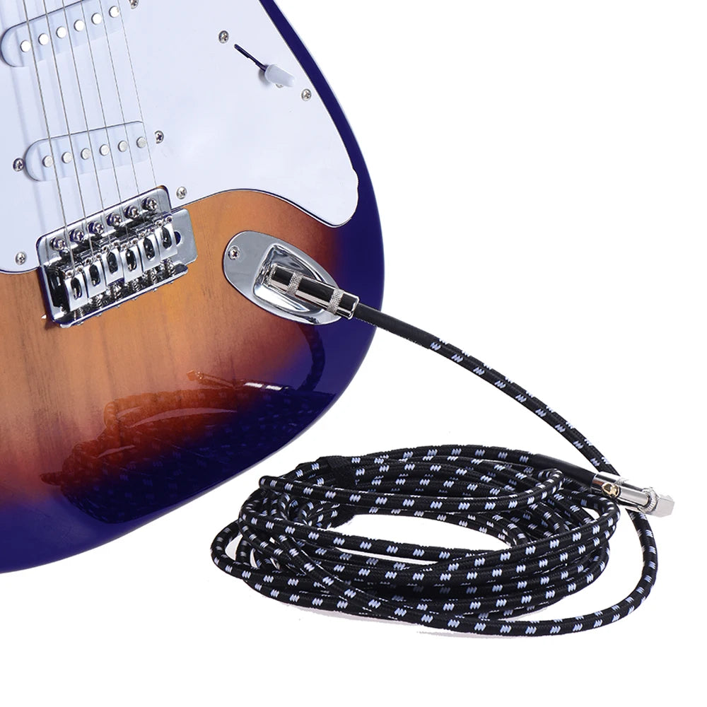 NAOMI 3M/6M Guitar Cable 1/4 Inch Right Angle To Straight Electric Instrument Cable Bass Amp Cord
