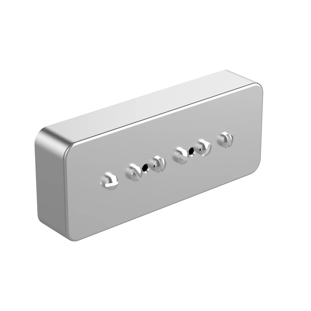 NAOMI 2pcs P90 Single Coil Electric Guitar Pickup Set Soapbar Neck&Bridge Pickup w/ Silver Metal Cover 6 Adjustable Pole Pieces