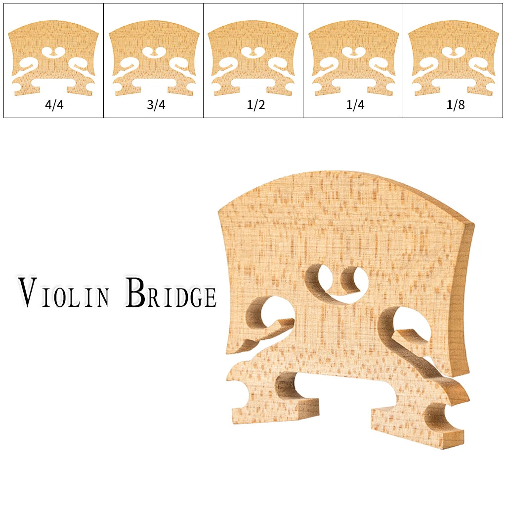 NAOMI 1PC-  Maple Bridge Baroque Style Violin Bridge 4/4 3/4 1/2 1/4 1/8 Size Violin Bridge
