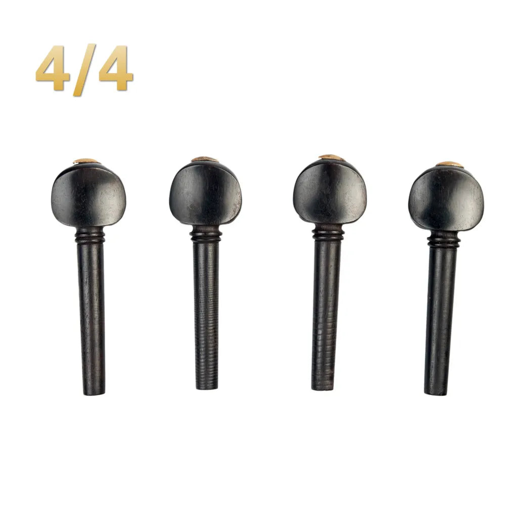 NAOMI 4pcs/1set Violin Tuning Pegs Ebony Wood Tuning Pegs w/ Gold Tips Unfitted Undrilled For 4/4-1/8 Violin