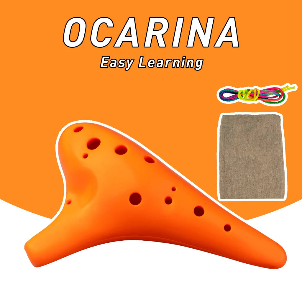 NAOMI Orange 12-Hole Alto C Tunes Resin Ocarina Retro Folk Style Ocarina Voicing Good For Piano School Easy To Play
