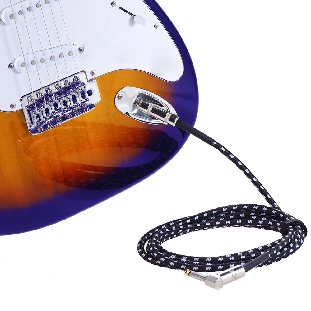 NAOMI 3M/6M Guitar Cable 1/4 Inch Right Angle To Straight Electric Instrument Cable Bass Amp Cord