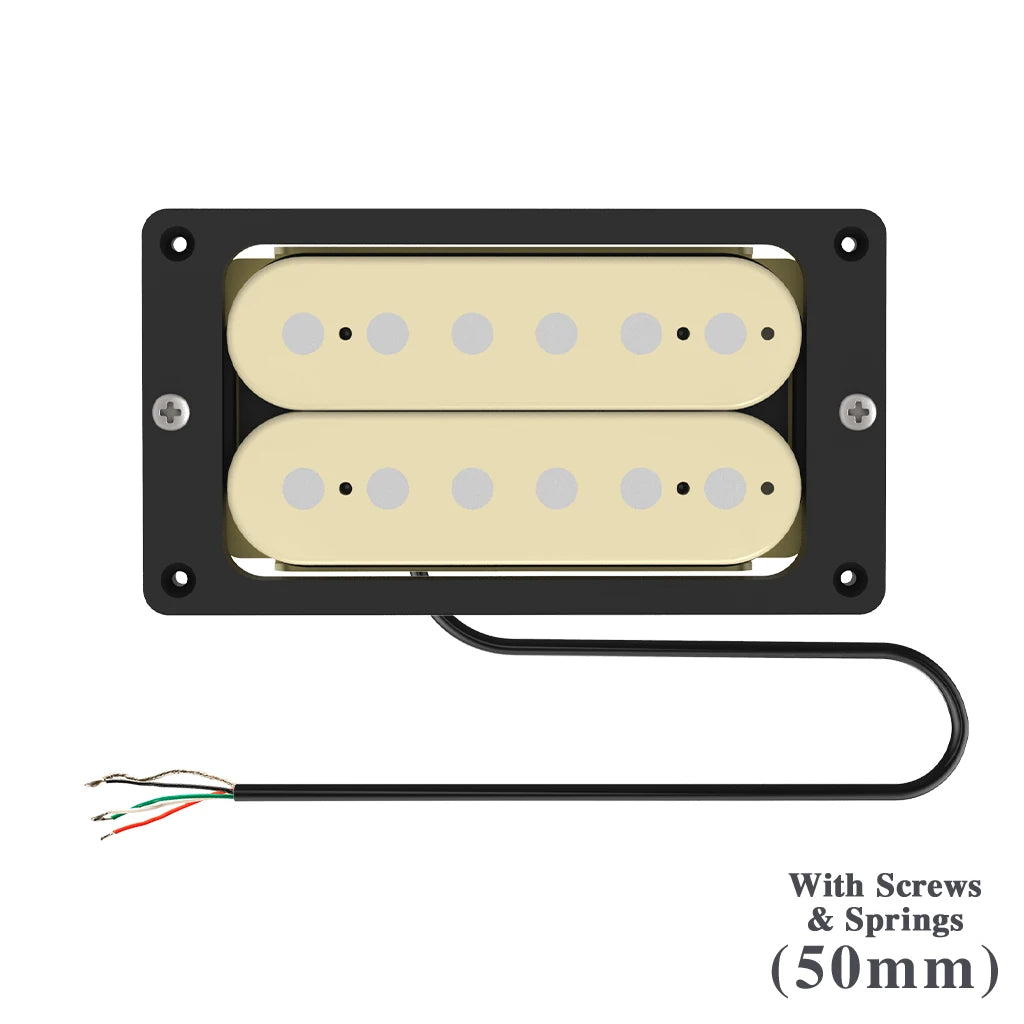 NAOMI Double Coil Guitar Humbucker Pickup Neck 50mm Ceramic Magnet w/ Cover Frame Clean Warm Sound For LP Style Guitar
