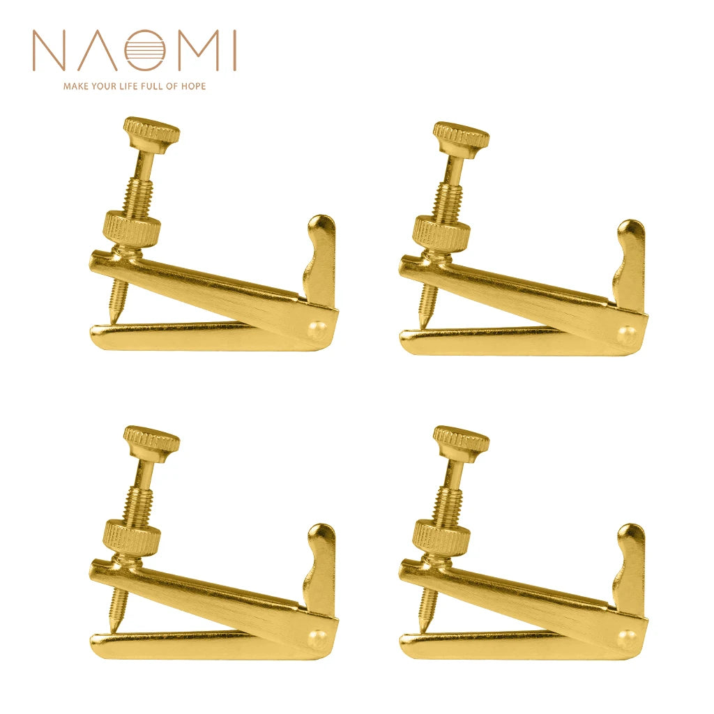 NAOMI 4pcs/1set Cello Fine Tuners Cello Parts String Adjuster Fine Tuner 3/4-4/4 Black/ Golden/Silver Cello Parts Accessories