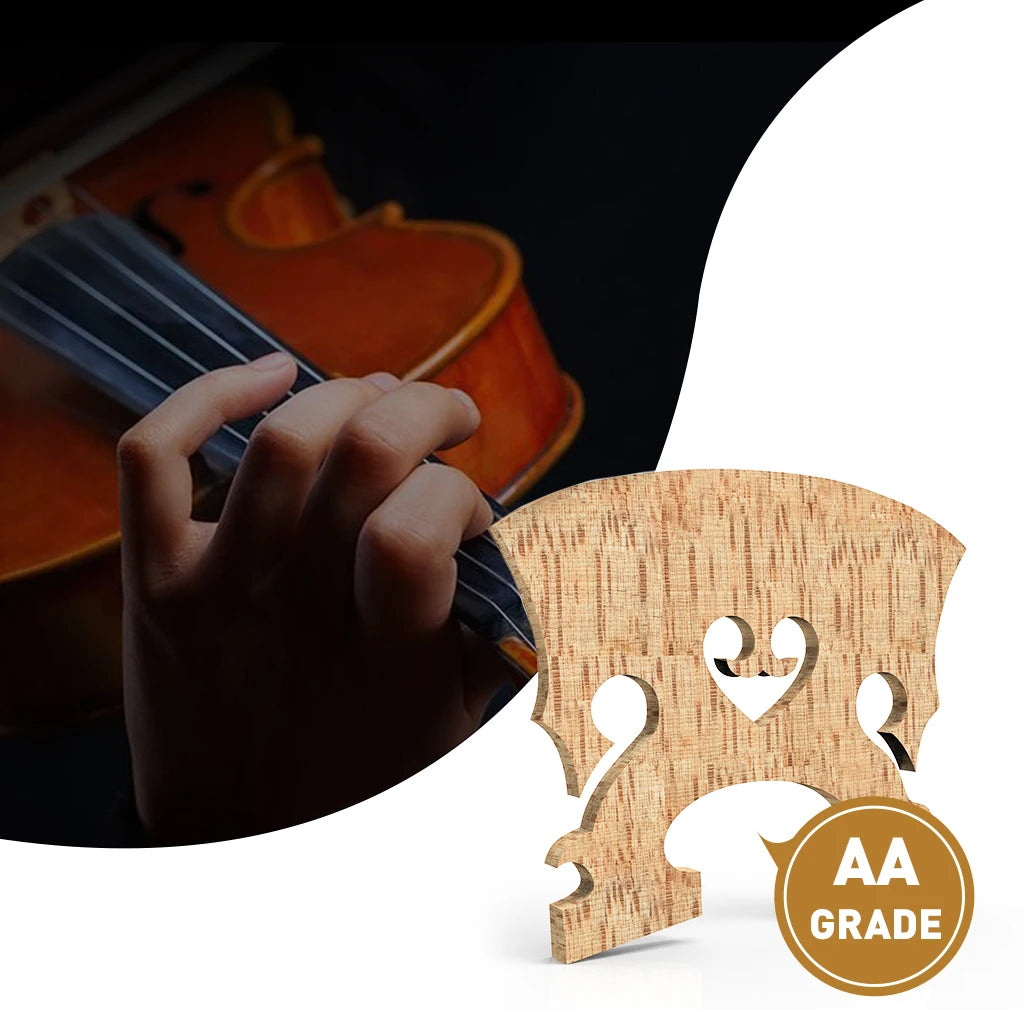 NAOMI Select Figured Violin Bridge Unslotted Semi Finished Bridge Air Dried AA Grade Maple With E Ebony Insert