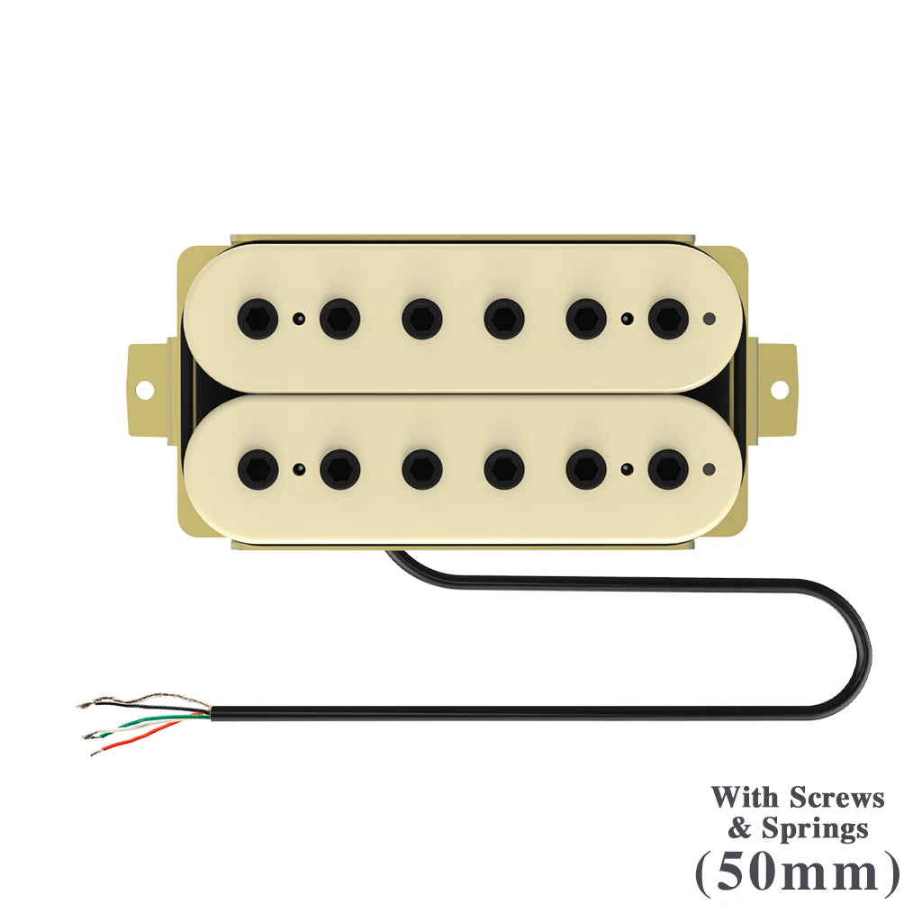 NAOMI Ceramic Electric Guitar Neck Pickup Double Coil Humbucker Pickups w/ 12 Adjustable Hexagonal Screw Pole Pieces