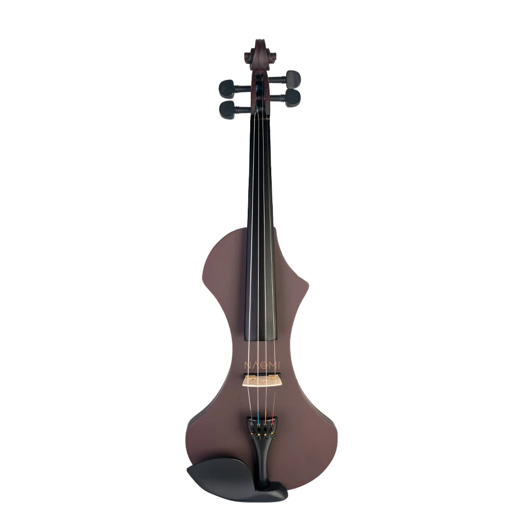 NAOMI 4/4 Full Size Violin With Case Electric Violin Solidwood Body Set w/ Brazilwood Bow+Violin Strings+Rosin+Tuner+Bridge