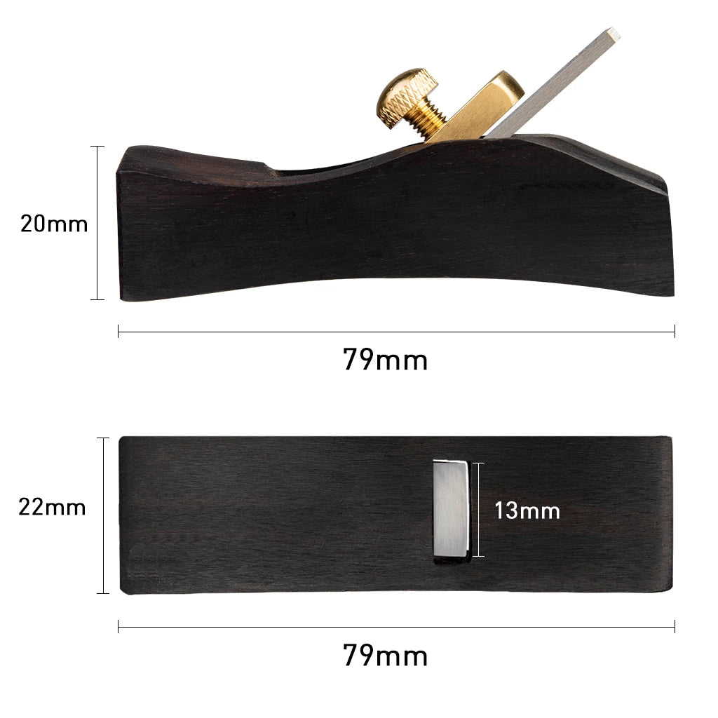 NAOMI European-Style Ebony Mini Plane Thumb Planer 5 Kinds Length Brass Screw 13mm Stainless Steel Blade Width Luthier Tool
