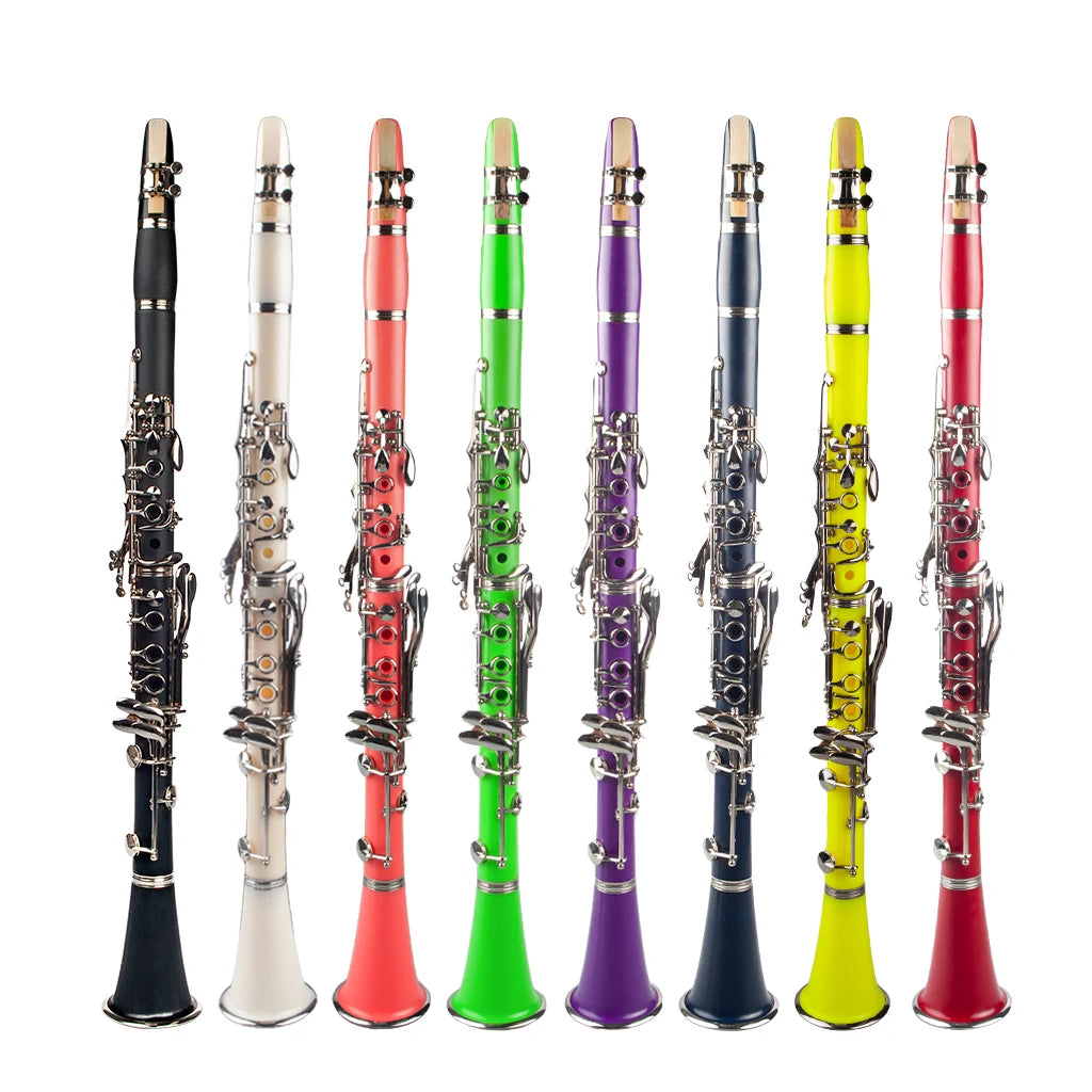 NAOMI Clarinet 17-Key Bb Flat with Case Gloves Cloth Mini Screwdriver Reed Case 10pcs Reeds Yellow Color