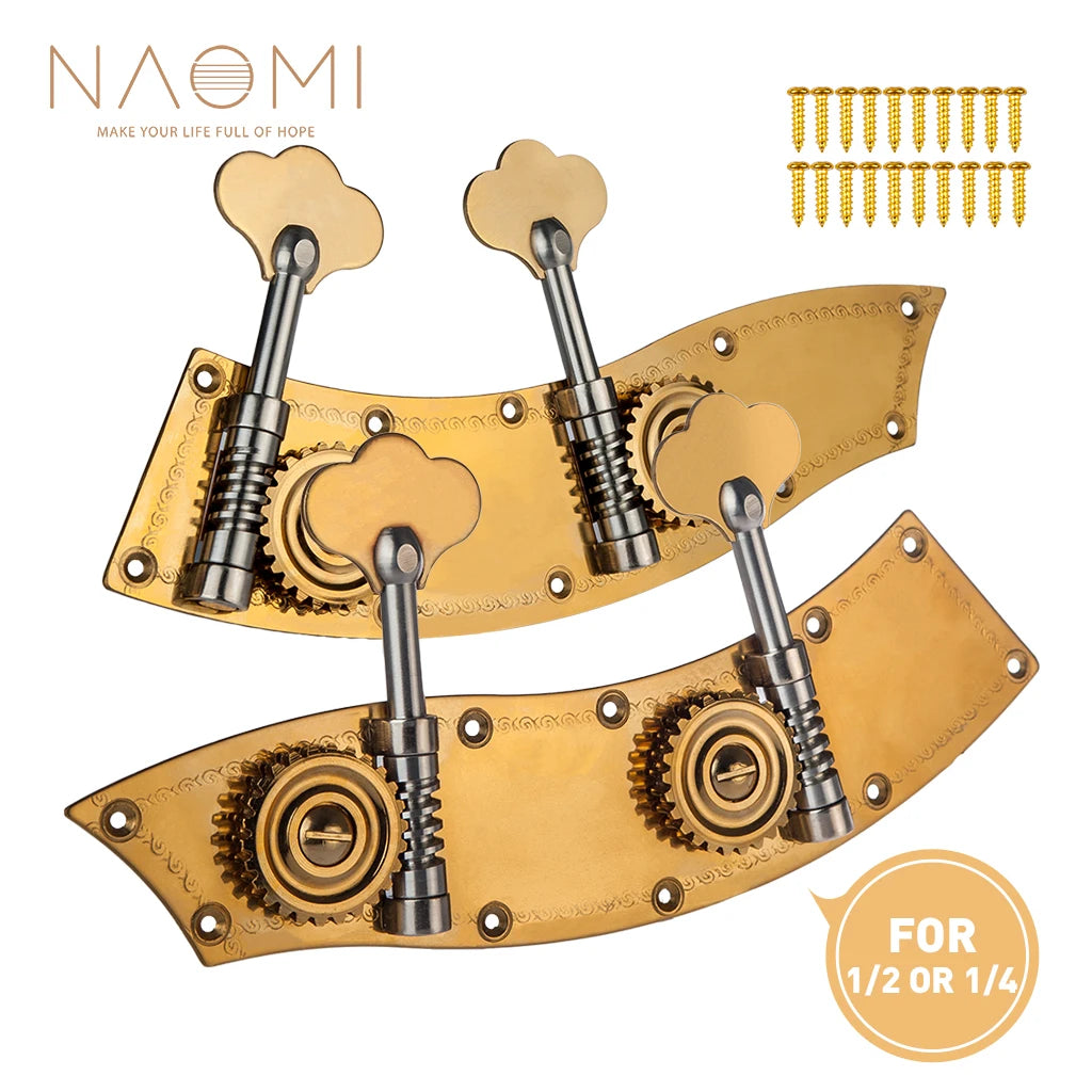 NAOMI Double Bass Tuning Pegs Tuner Set Dual Tuner Plate/Single Tuner/German Style Bass Tuner ContraBass Machine Head